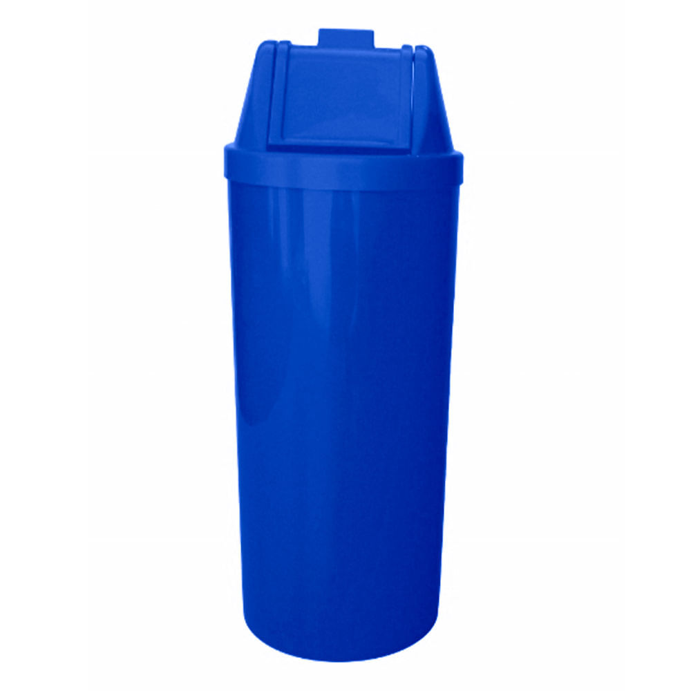 Lixeira Plástica JSN com Tampa Vai Vem Azul 50 Litros