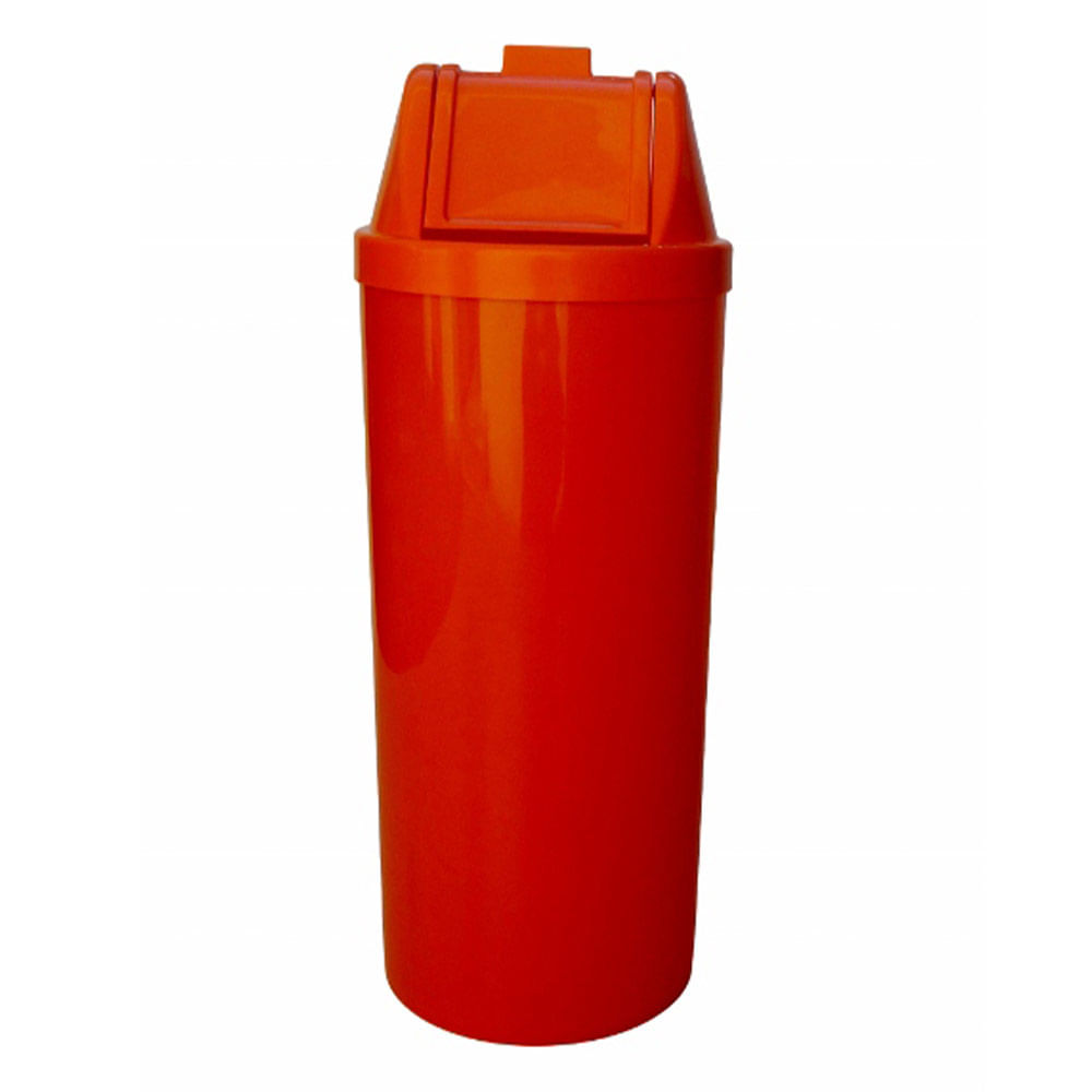 Lixeira Plástica JSN com Tampa Vai Vem Vermelha 50 Litros