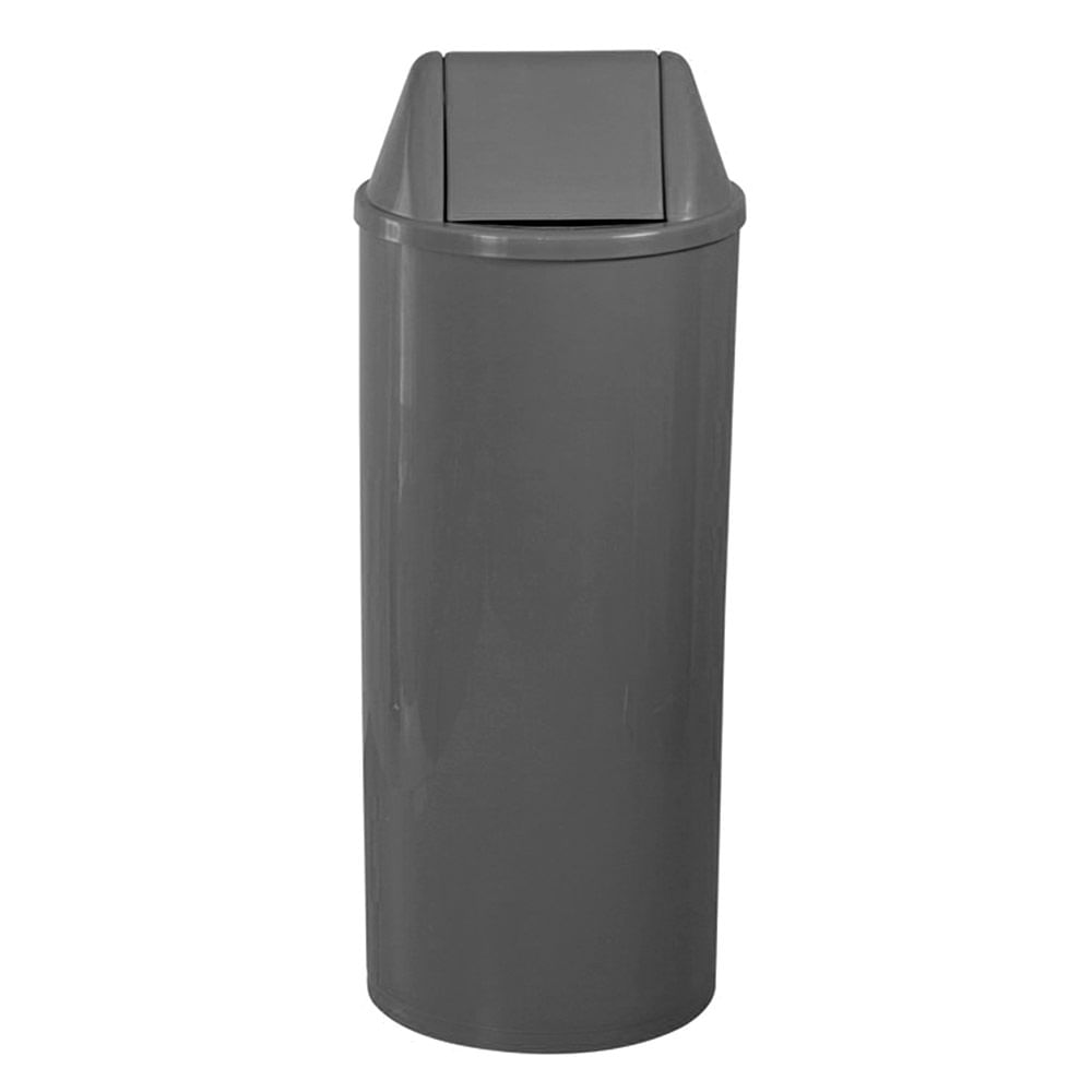 Lixeira Plástica JSN com Tampa Vai Vem Cinza 22 Litros