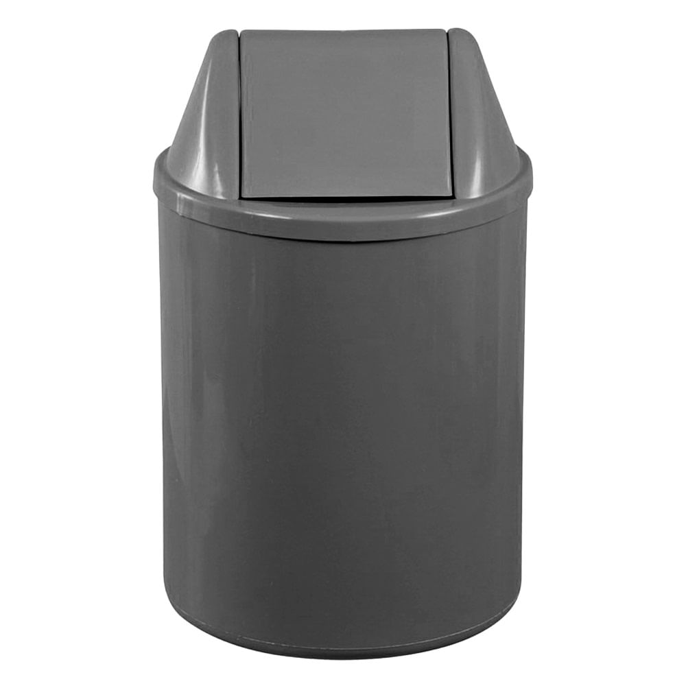 Lixeira Plástica JSN com Tampa Vai Vem Cinza 12 Litros