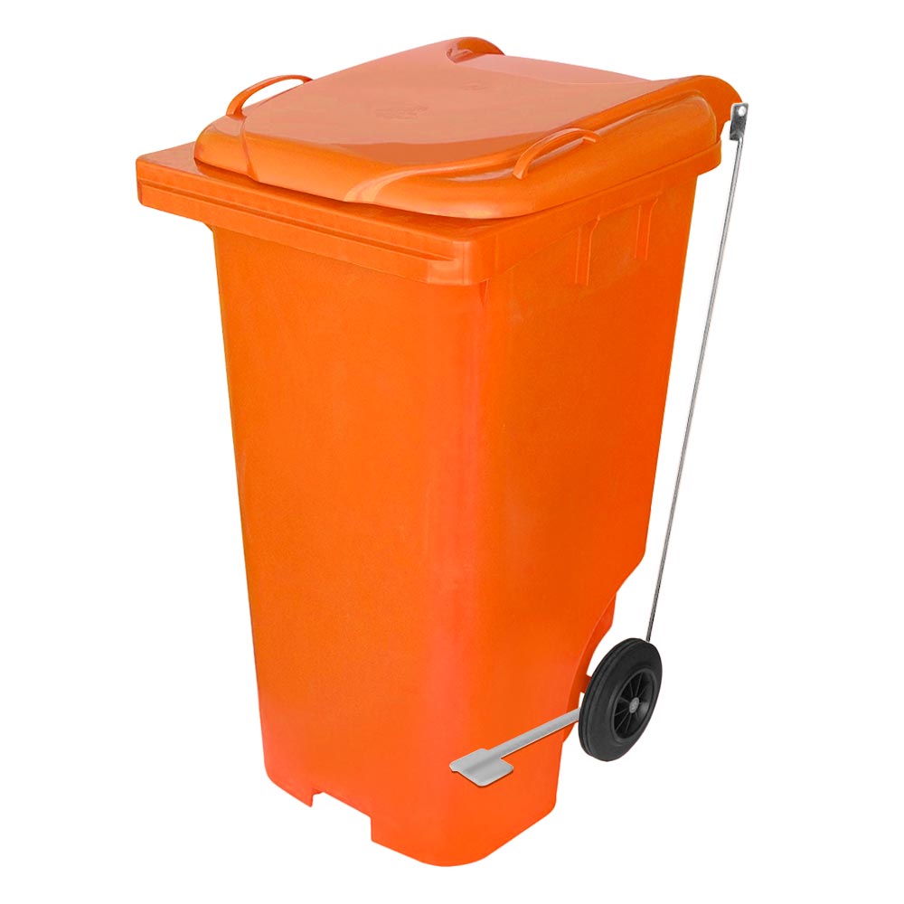 Contêiner de Lixo JSN em Plástico com Pedal 240L Laranja
