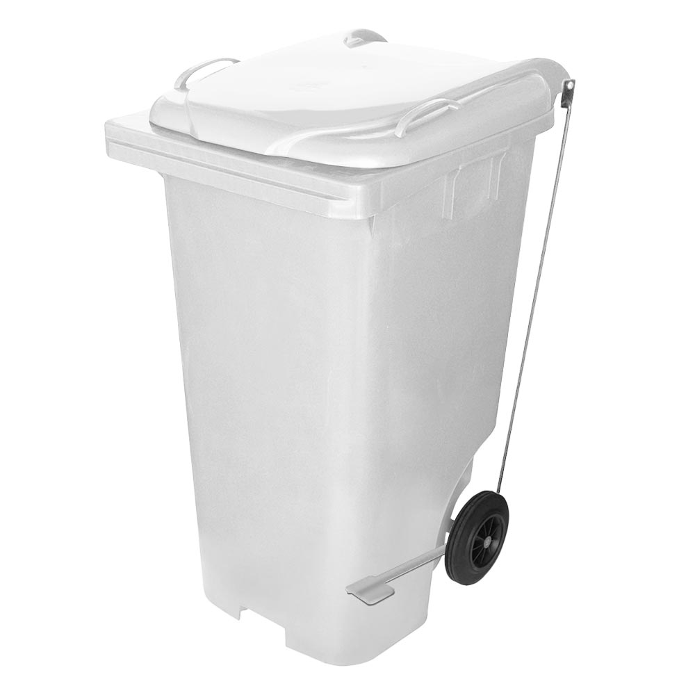 Contêiner de Lixo JSN em Plástico com Pedal 240L Branco