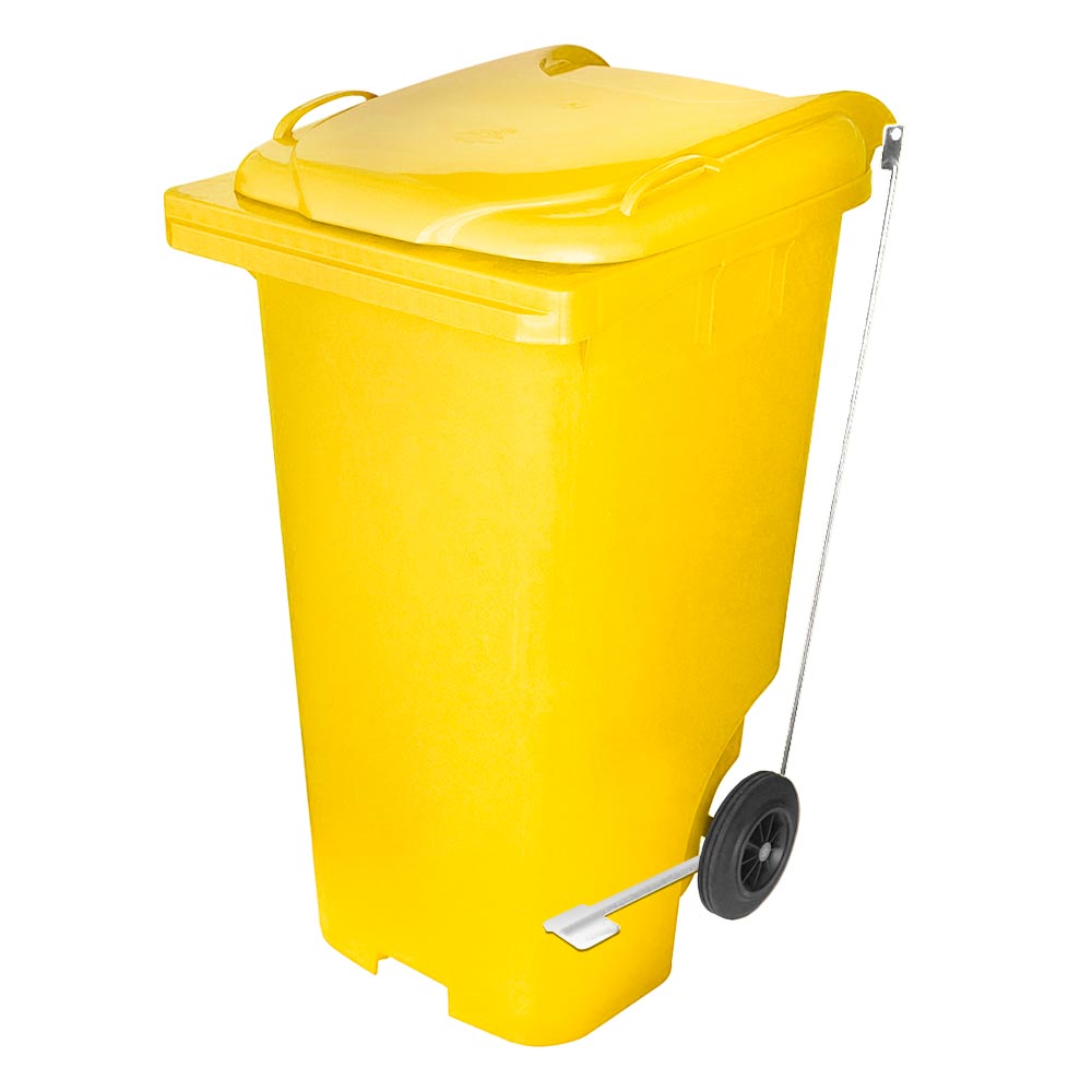 Contêiner de Lixo JSN em Plástico com Pedal 240L Amarelo