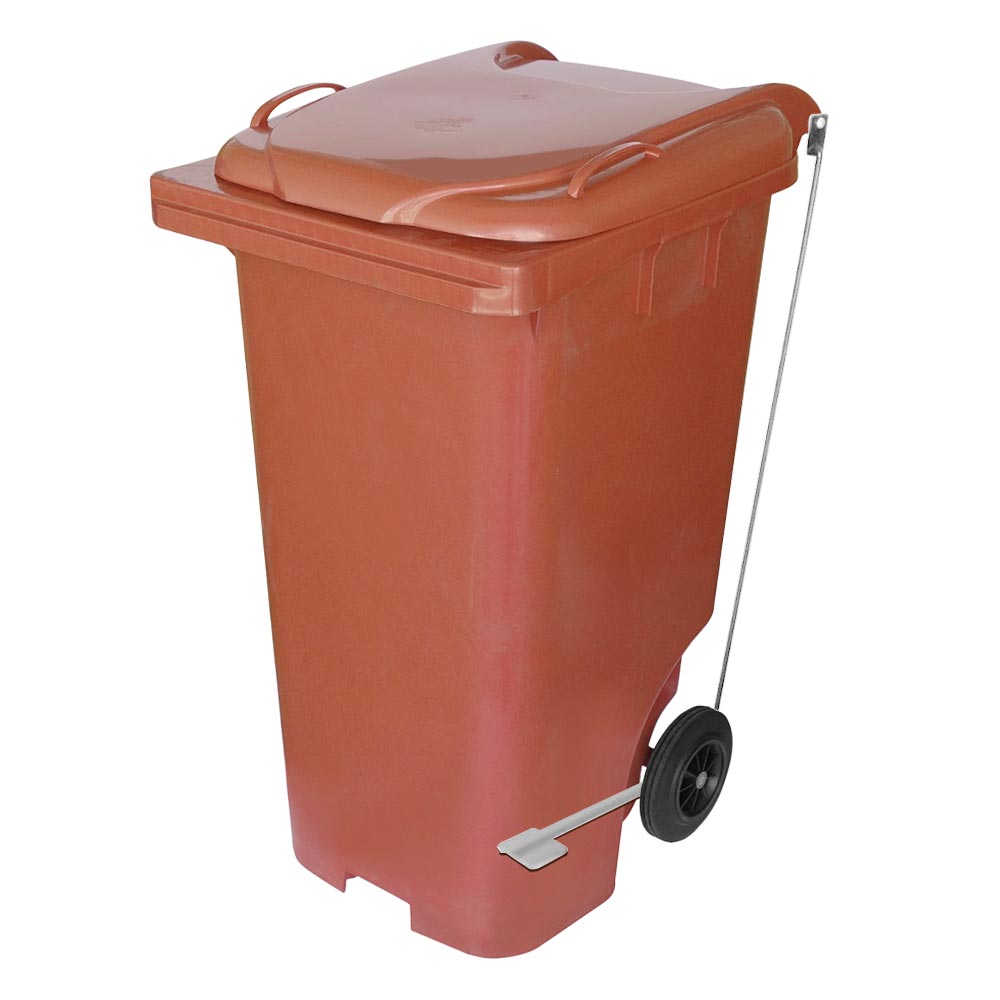 Contêiner de Lixo JSN em Plástico com Pedal 240L Marrom