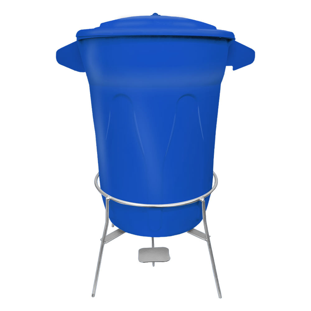Lixeira Plastica JSN com Pedal em Aço 20 Litros Azul