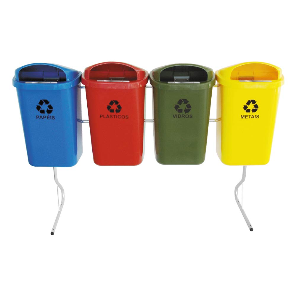Conjunto para Coleta Seletiva JSN 4 Cestos ST7 50LT
