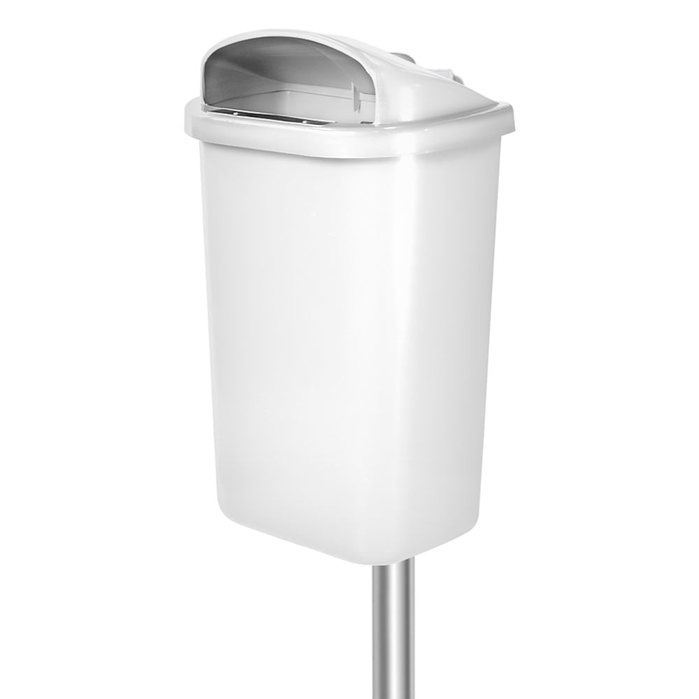 Lixeira Individual JSN Coleta Seletiva 50L Branca C/Poste