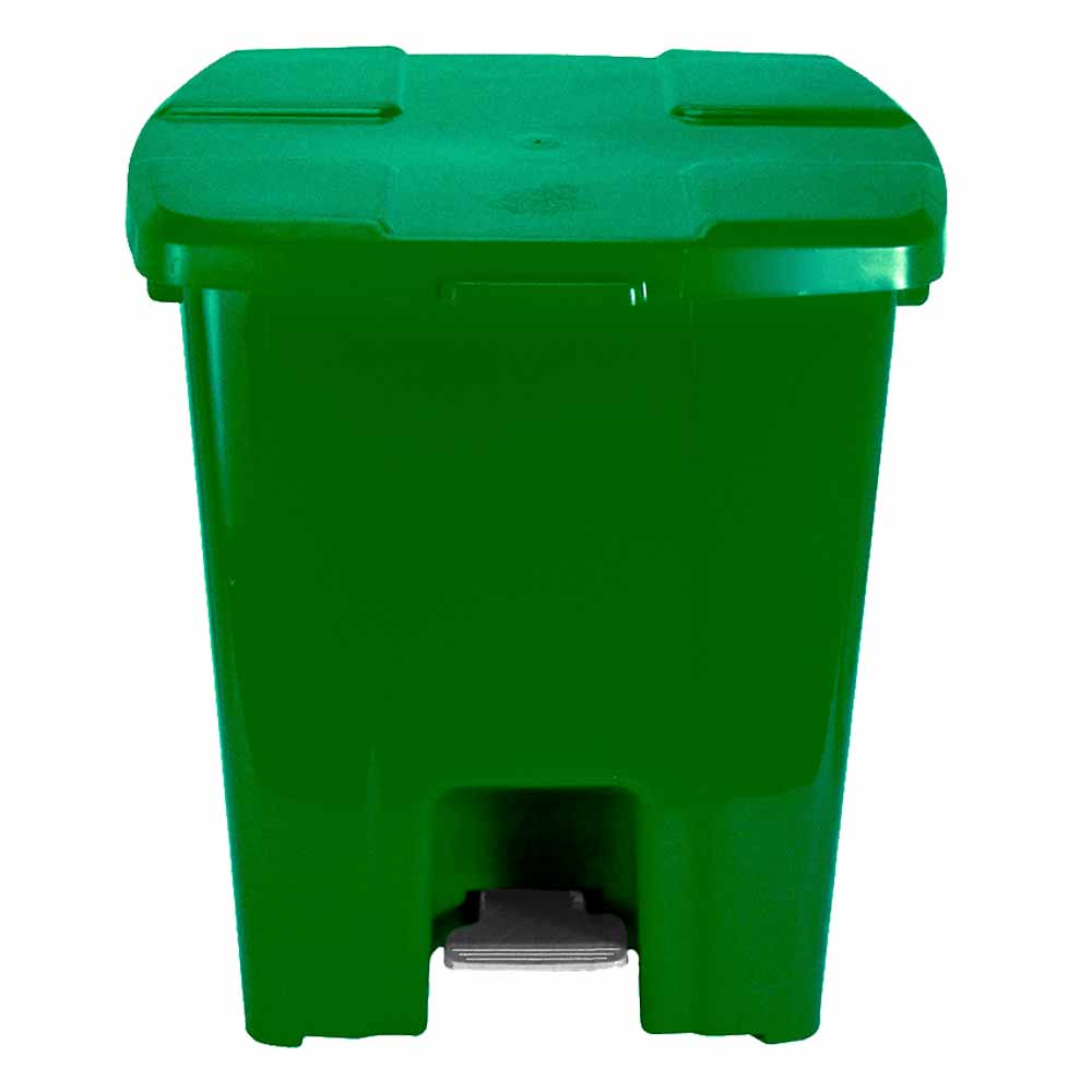 Lixeira Plástica Quadrada com Pedal JSN Verde 30 Litros