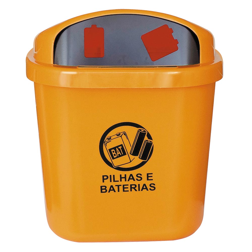 Lixeira Plástica JSN para Descarte de Pilhas e Baterias 40L