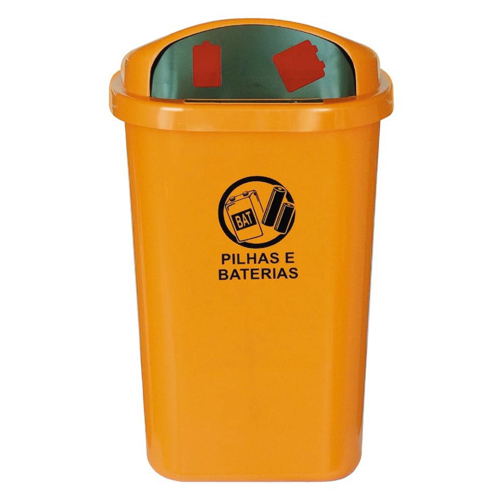 Lixeira Plástica JSN para Descarte de Pilhas e Baterias 50L
