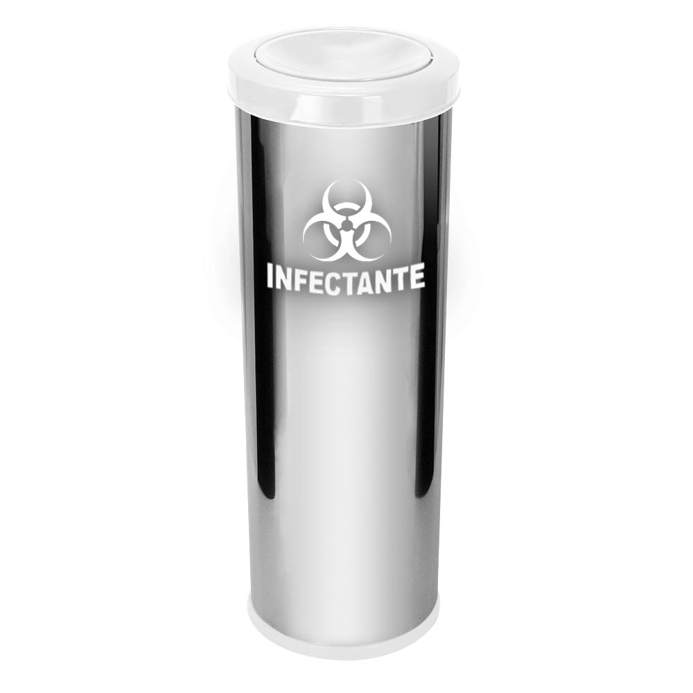 Lixeira Aço Inox JSN Tampa Meia Esfera Plástica 30L Branca