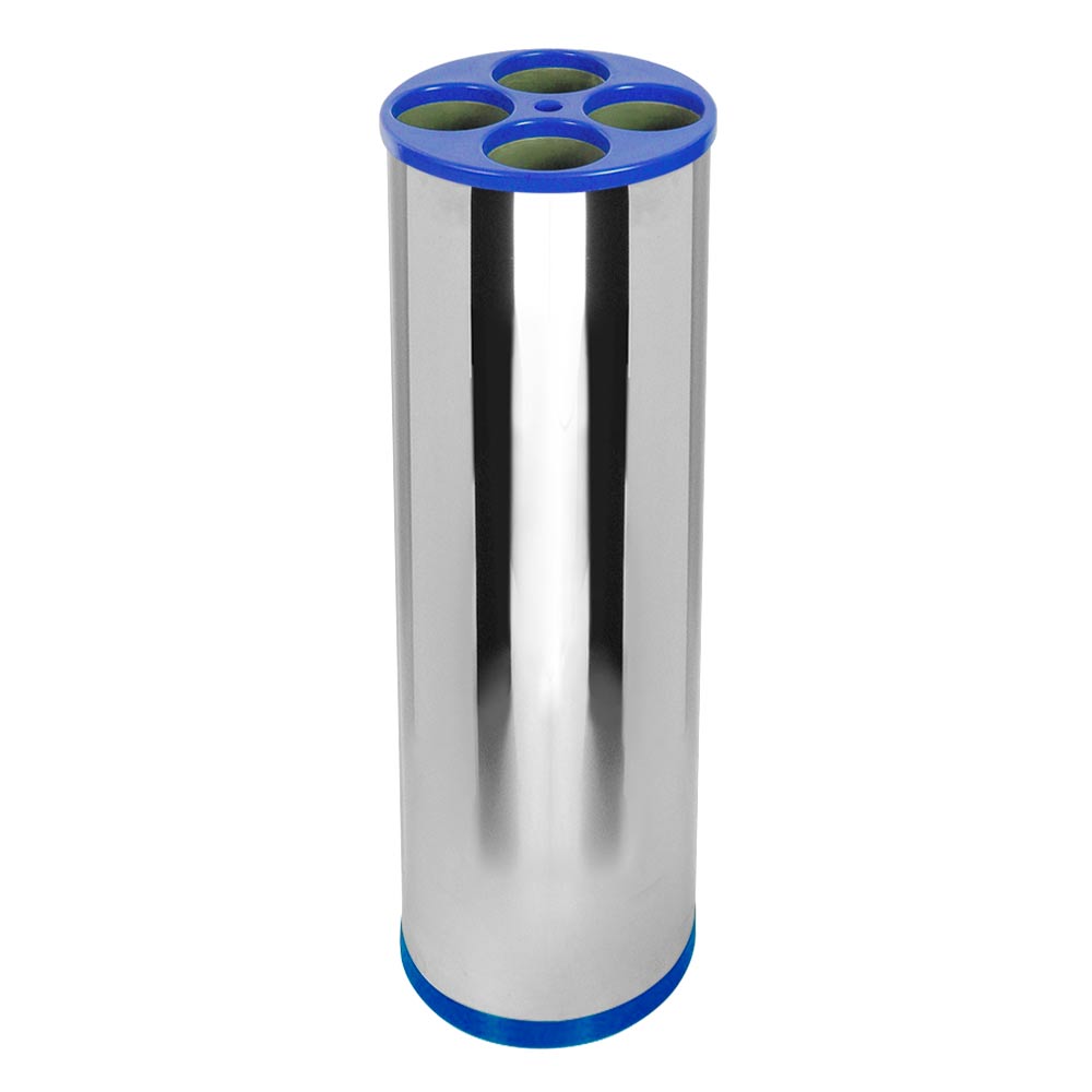 Lixeira Inox para Copos JSN 5 Tubos Água 30l Azul
