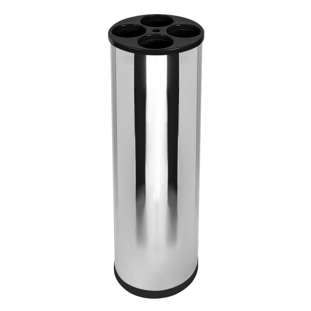 Lixeira Inox para Copos JSN 5 Tubos Água 30l Preta