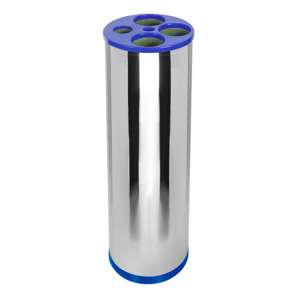 Lixeira Inox para Copos JSN 5 Tubos Água e Café 30l Azul