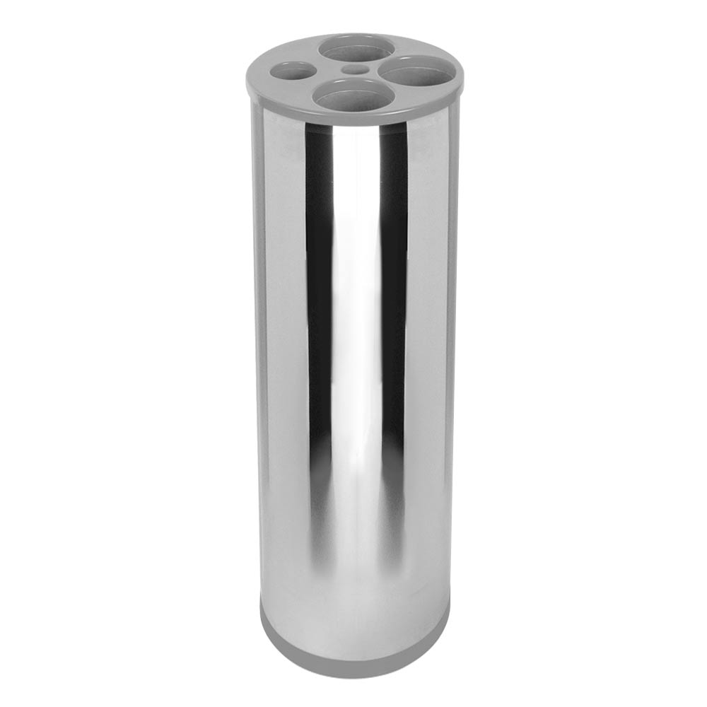 Lixeira Inox para Copos JSN 5 Tubos Água e Café 30l Cinza