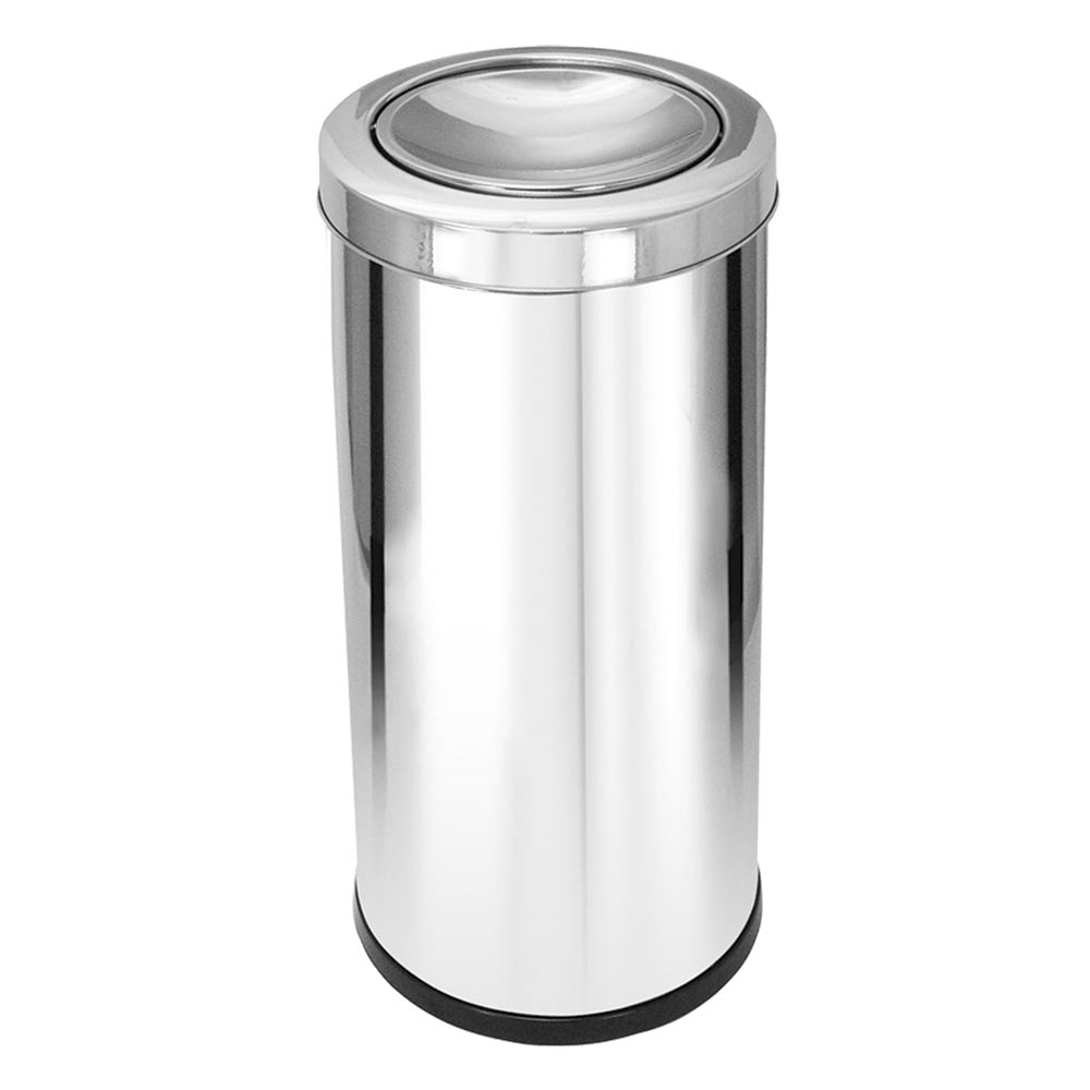 Lixeira em Aço Inox JSN C20 com Aro Meia Esfera 22 Litros
