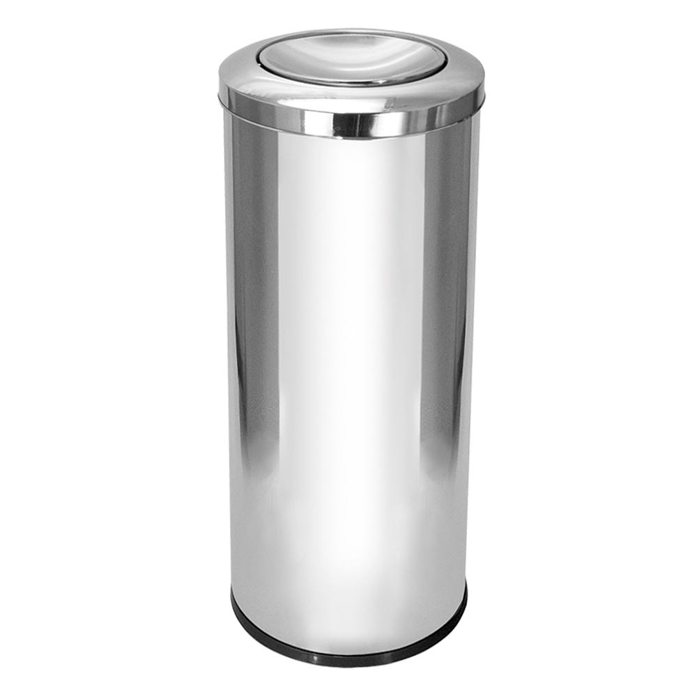 Lixeira em Aço Inox JSN C19 com Aro Meia Esfera 50 Litros