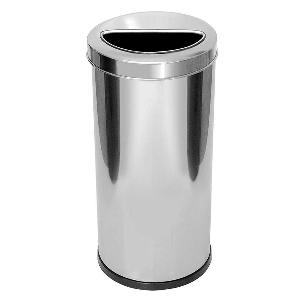 Lixeira em Aço Inox JSN com Aro Meia Lua 22L