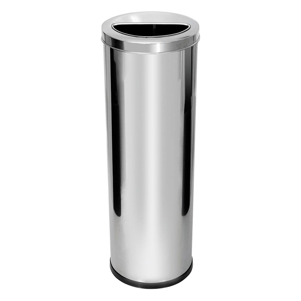 Lixeira em Aço Inox JSN com Aro Meia Lua 30L