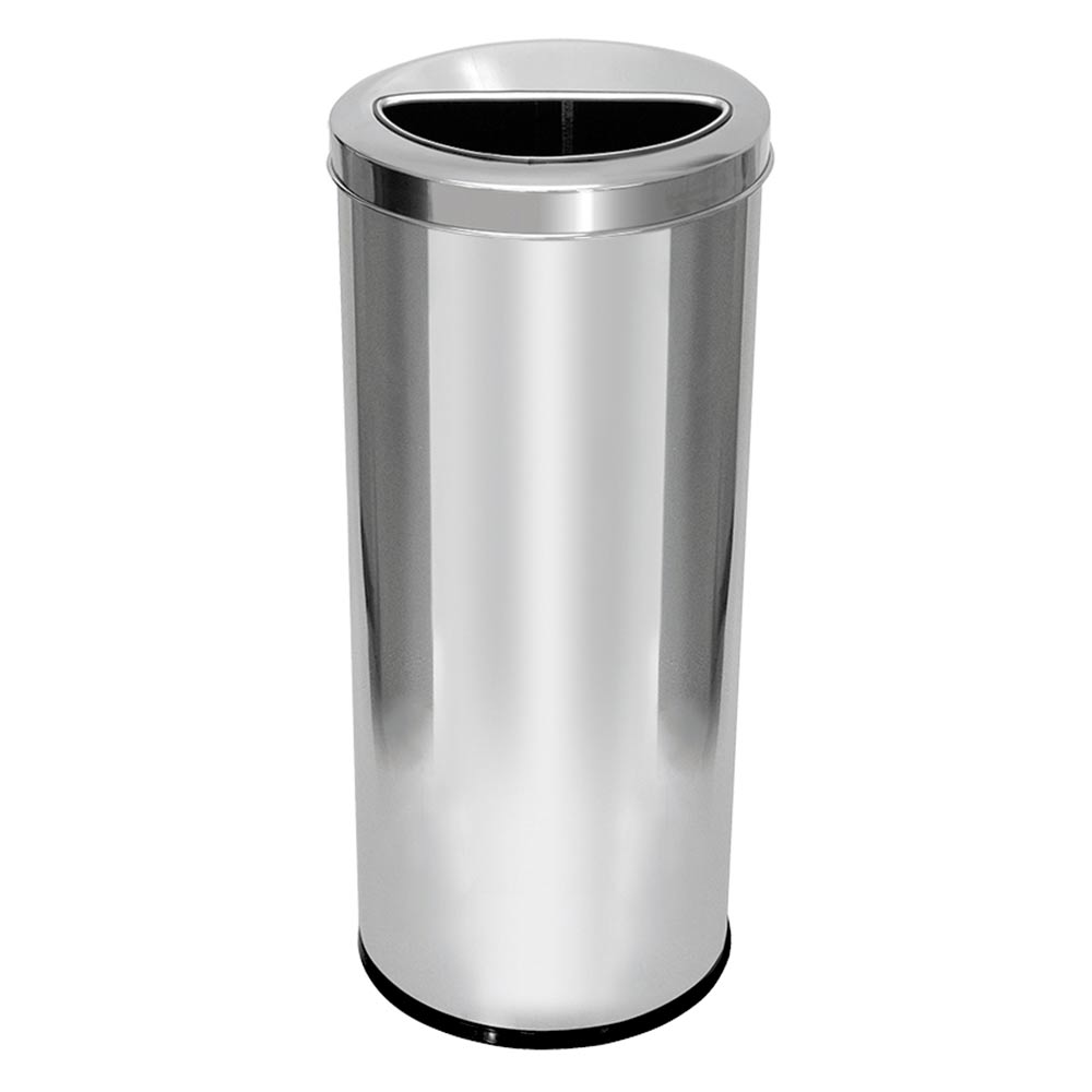 Lixeira em Aço Inox JSN com Aro Meia Lua 50L