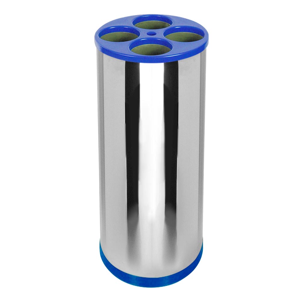 Lixeira Inox para Copos JSN 5 Tubos Água 22l Azul
