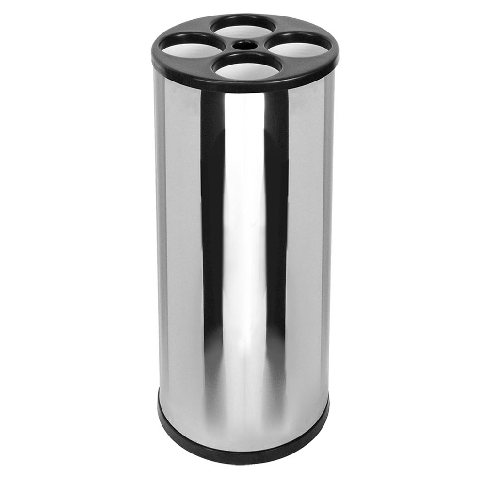 Lixeira Inox para Copos JSN 5 Tubos Água 22l Preta
