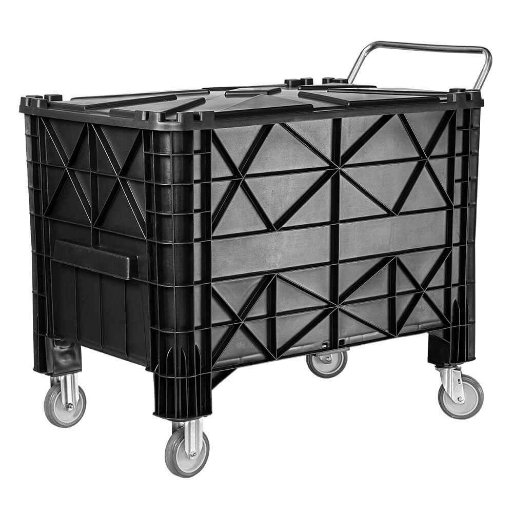 Carrinho Coletor JSN para Condomínio Preto 370 Litros