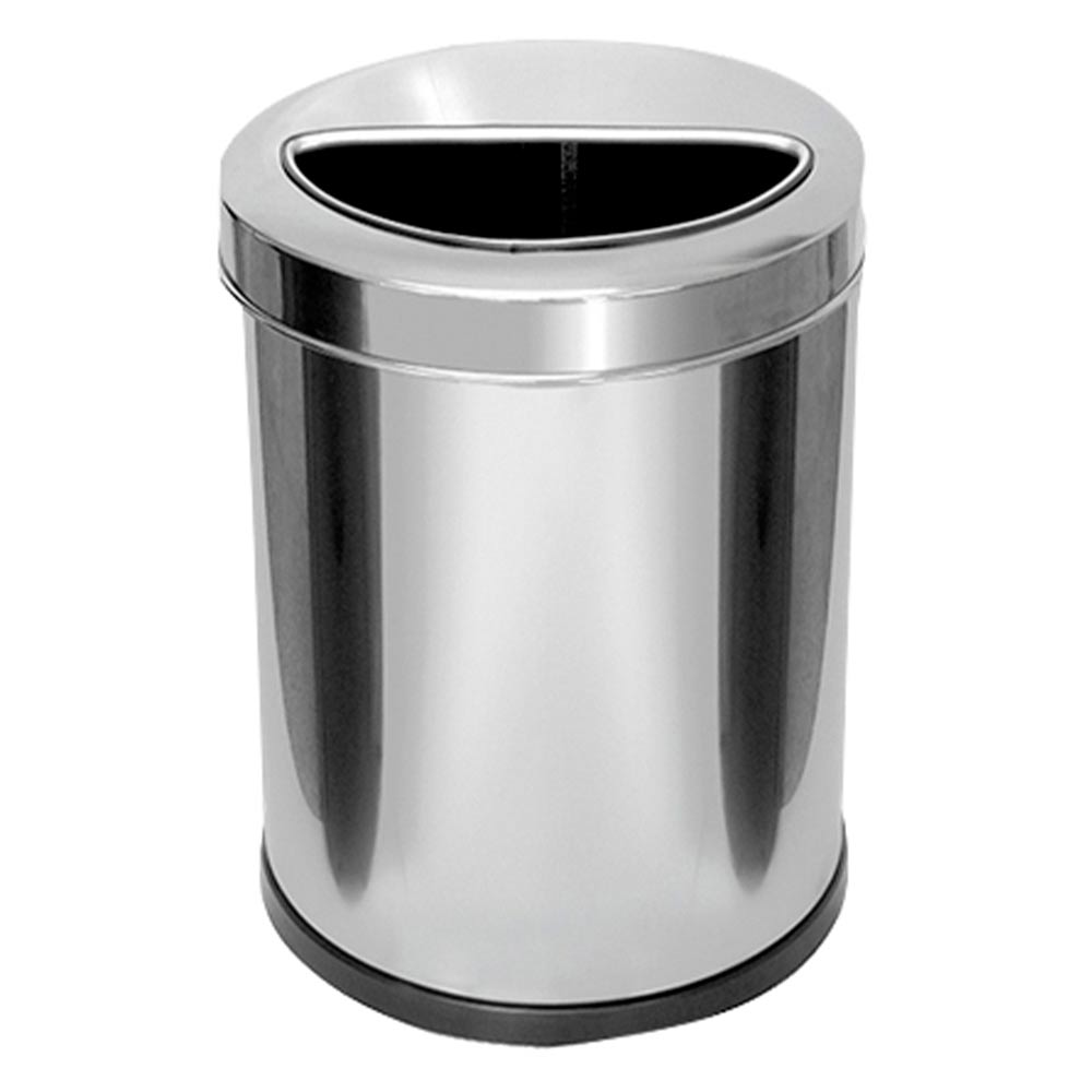 Lixeira em Aço Inox JSN com Aro Meia Lua 13,5L