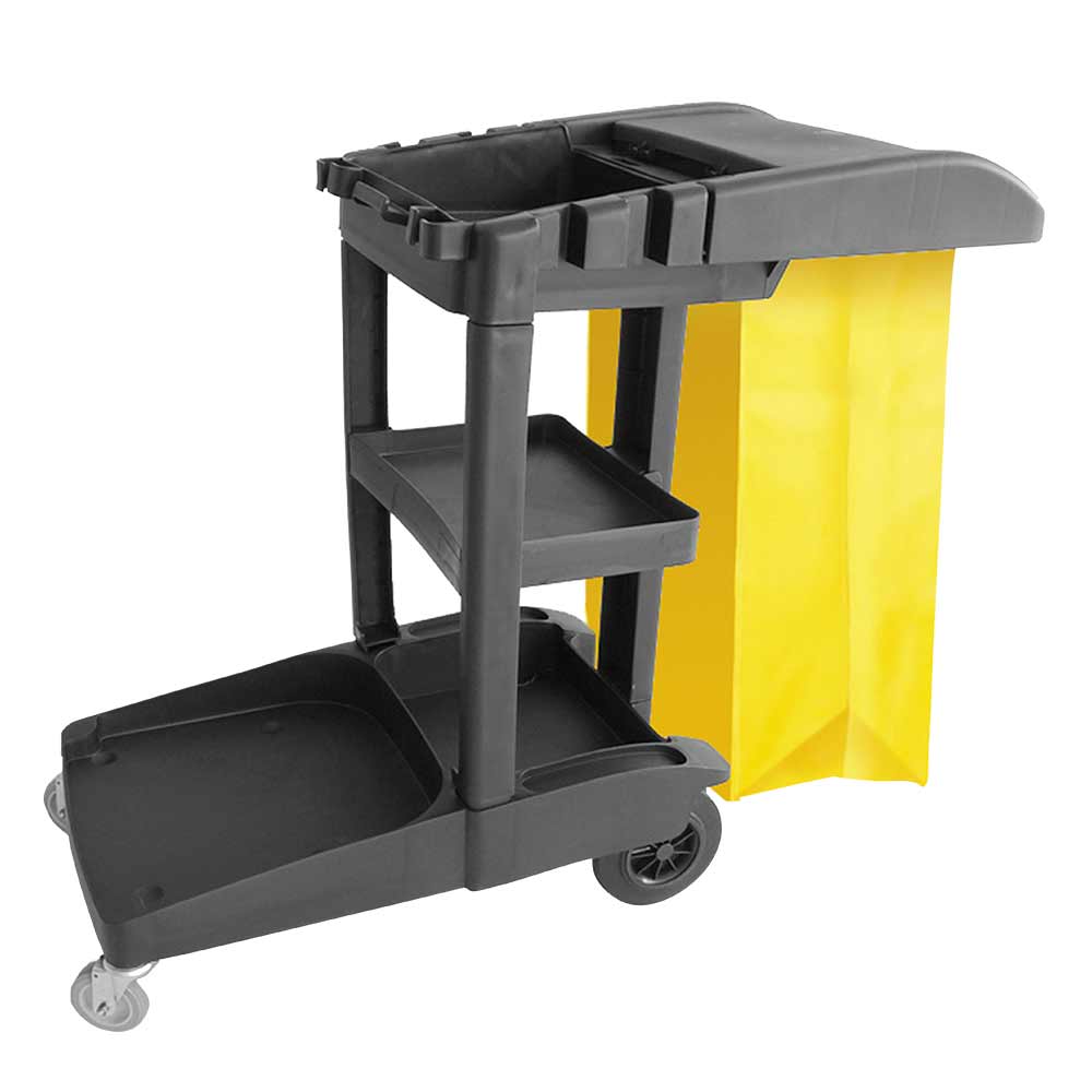 Carrinho Para Limpeza JSN Funcional W2 Bolsa Amarela 80L