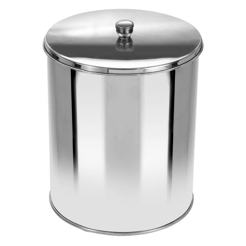 Lixeira Office JSN em Aço Inox com Tampa 5L