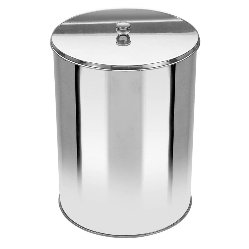 Lixeira Office JSN em Aço Inox com Tampa 7L