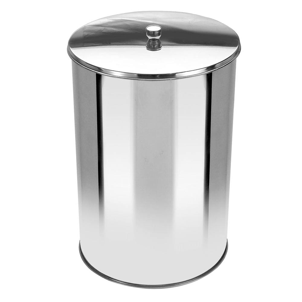 Lixeira Office JSN em Aço Inox com Tampa 10L