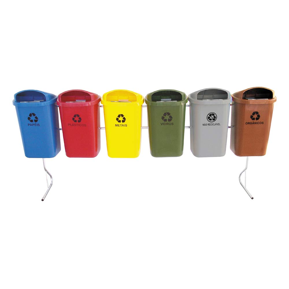 Conjunto para Coleta Seletiva JSN 6 Cestos ST11 50LT