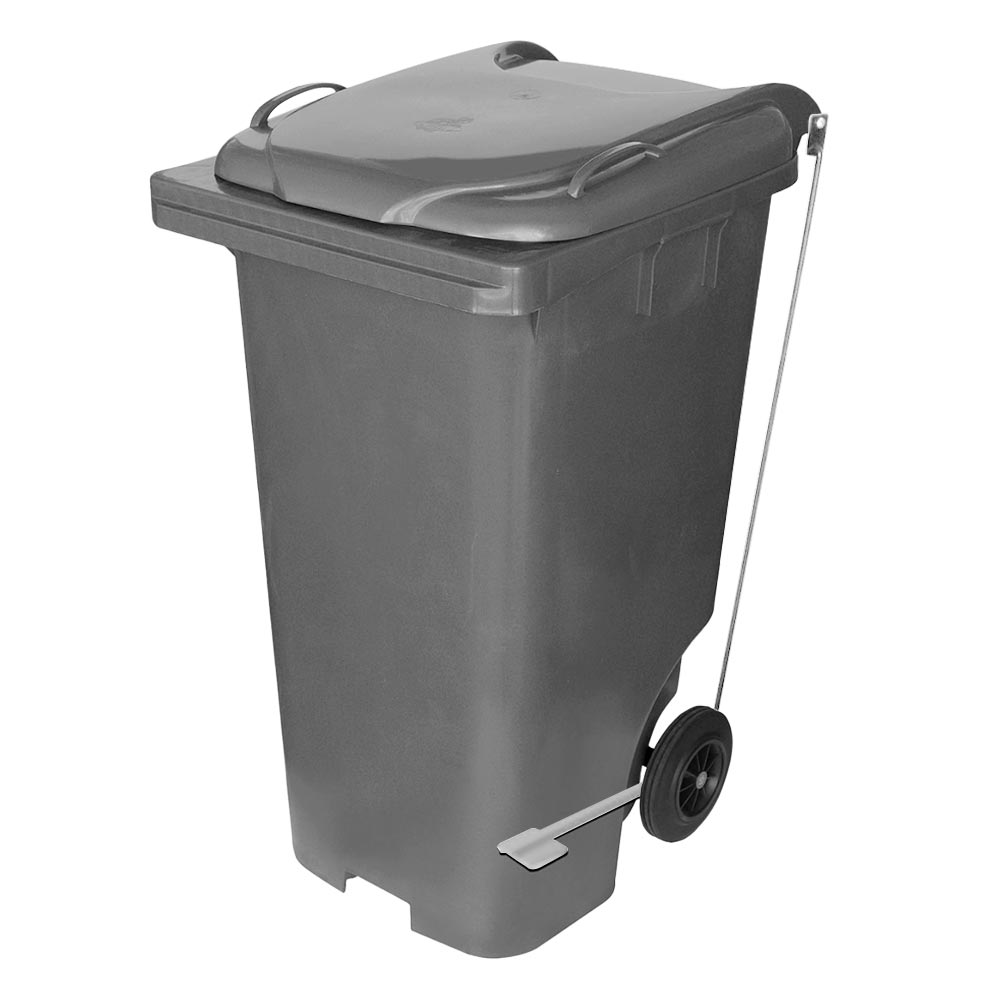 Contêiner de Lixo JSN em Plástico com Pedal 240L Cinza