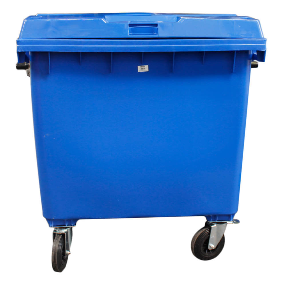 Contêiner de Lixo JSN em Plástico com Rodas 1000L Azul