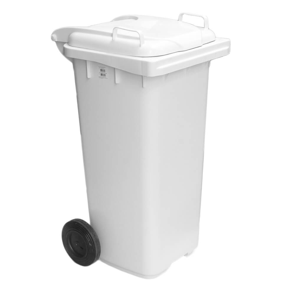 Contêiner de Lixo JSN em Plastico com Rodas 120 LT Branco
