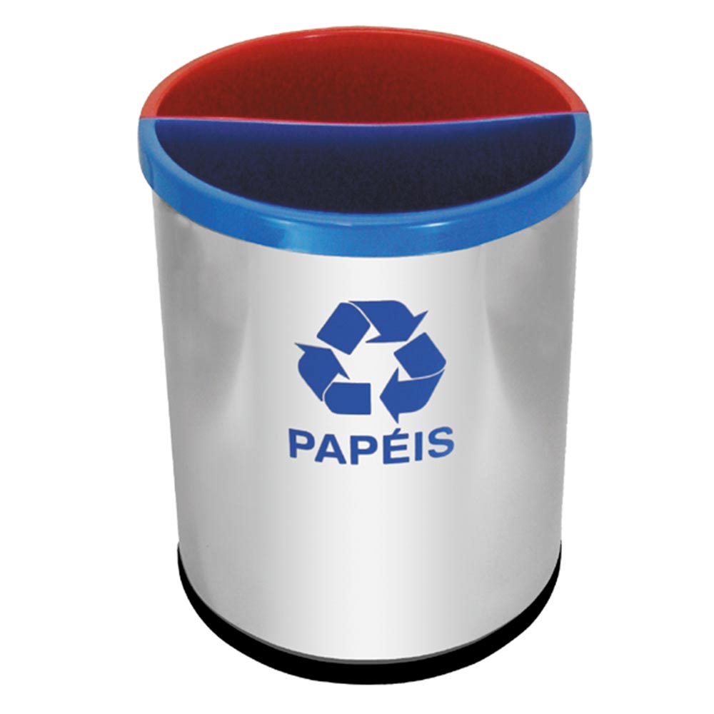 Lixeira Coleta Seletiva JSN Mix Inox com 2 Divisões