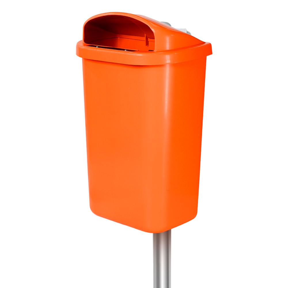 Lixeira Individual JSN Coleta Seletiva 50L Laranja C/Poste