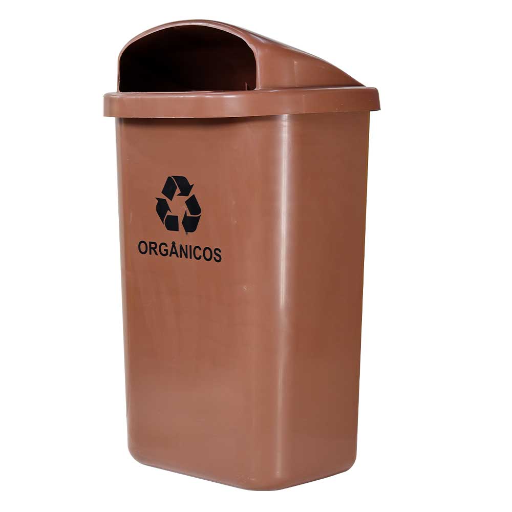 Lixeira Individual JSN Para Coleta Seletiva 50 Litros Marrom
