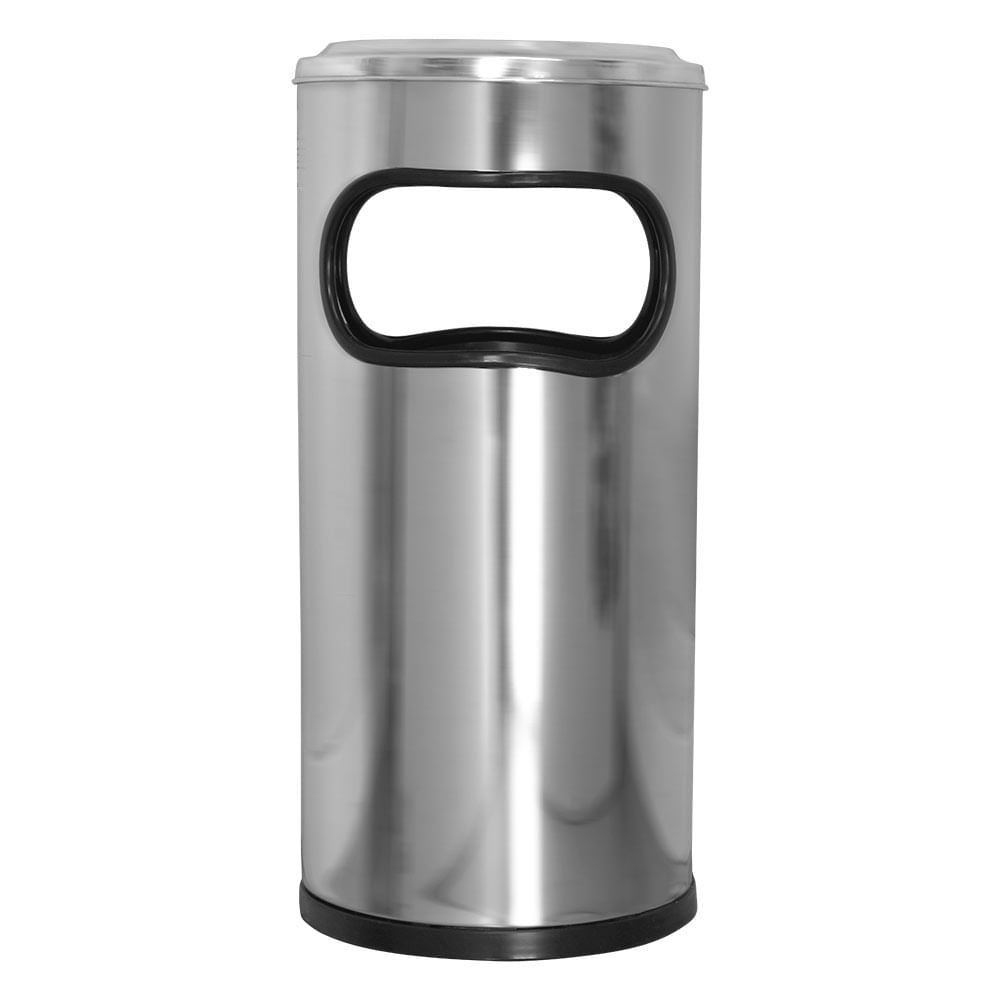 Cinzeiro Lixeira em Aço Inox JSN com Aro em Alumínio 22L