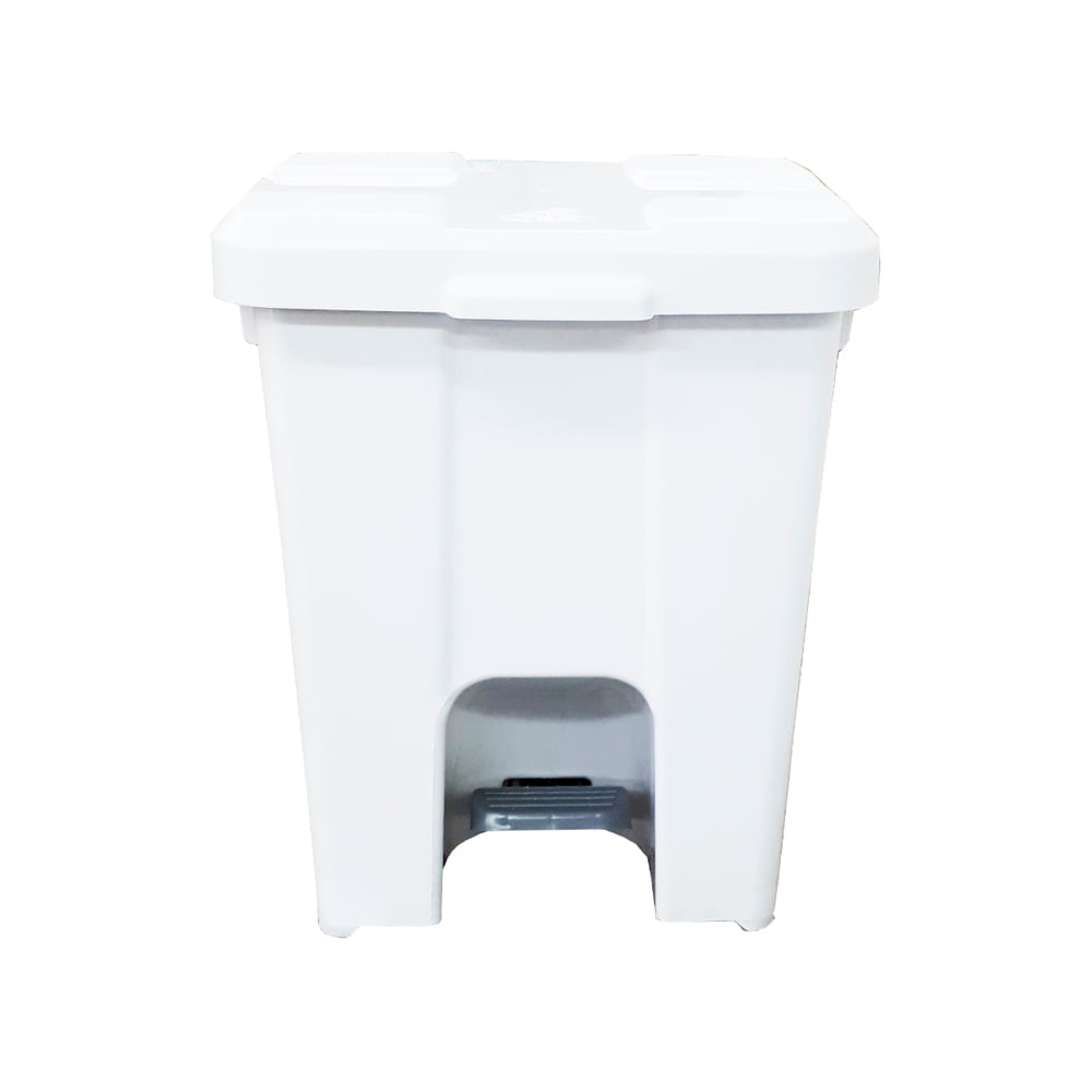 Lixeira JSN Plastica Quadrada com Pedal 15 Litros Branca