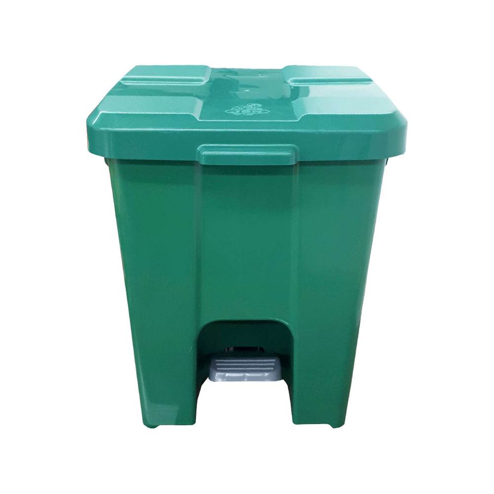 Lixeira JSN Plastica Quadrada com Pedal 15 Litros Verde