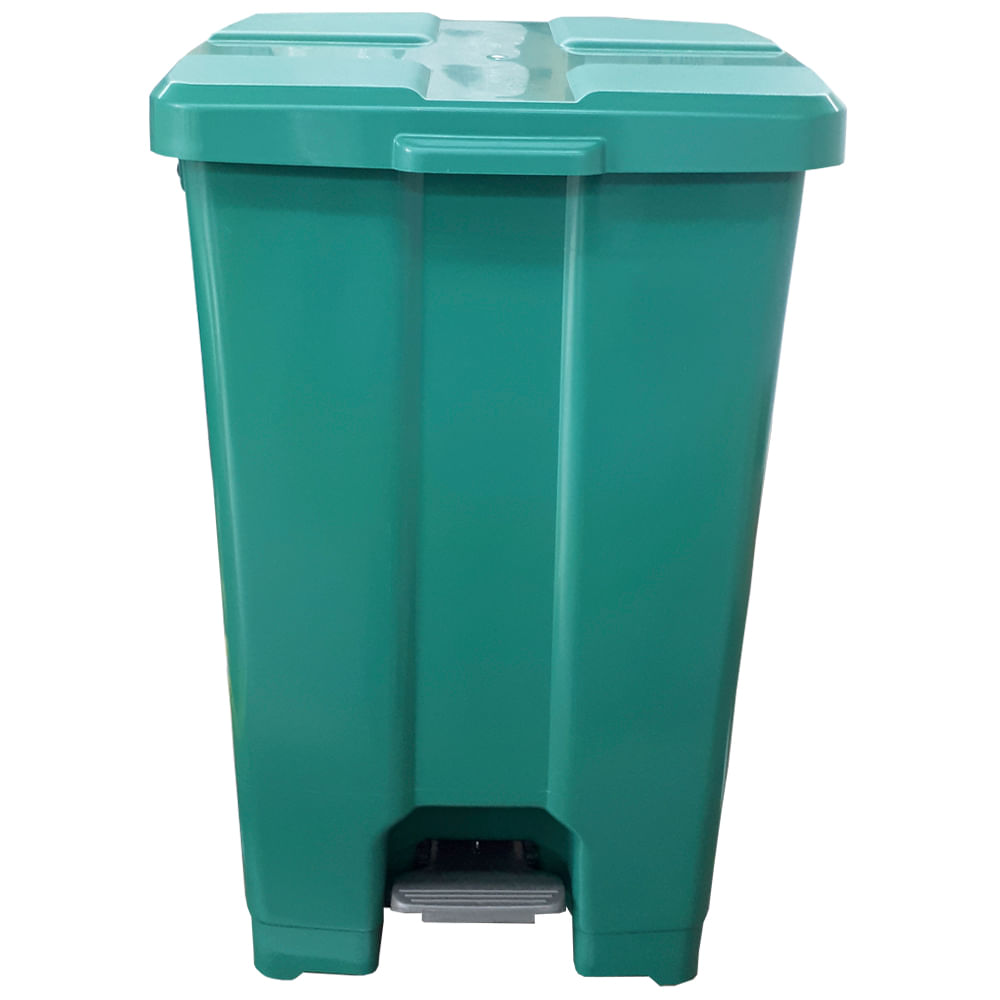 Lixeira JSN Plastica Quadrada com Pedal 60 Litros Verde