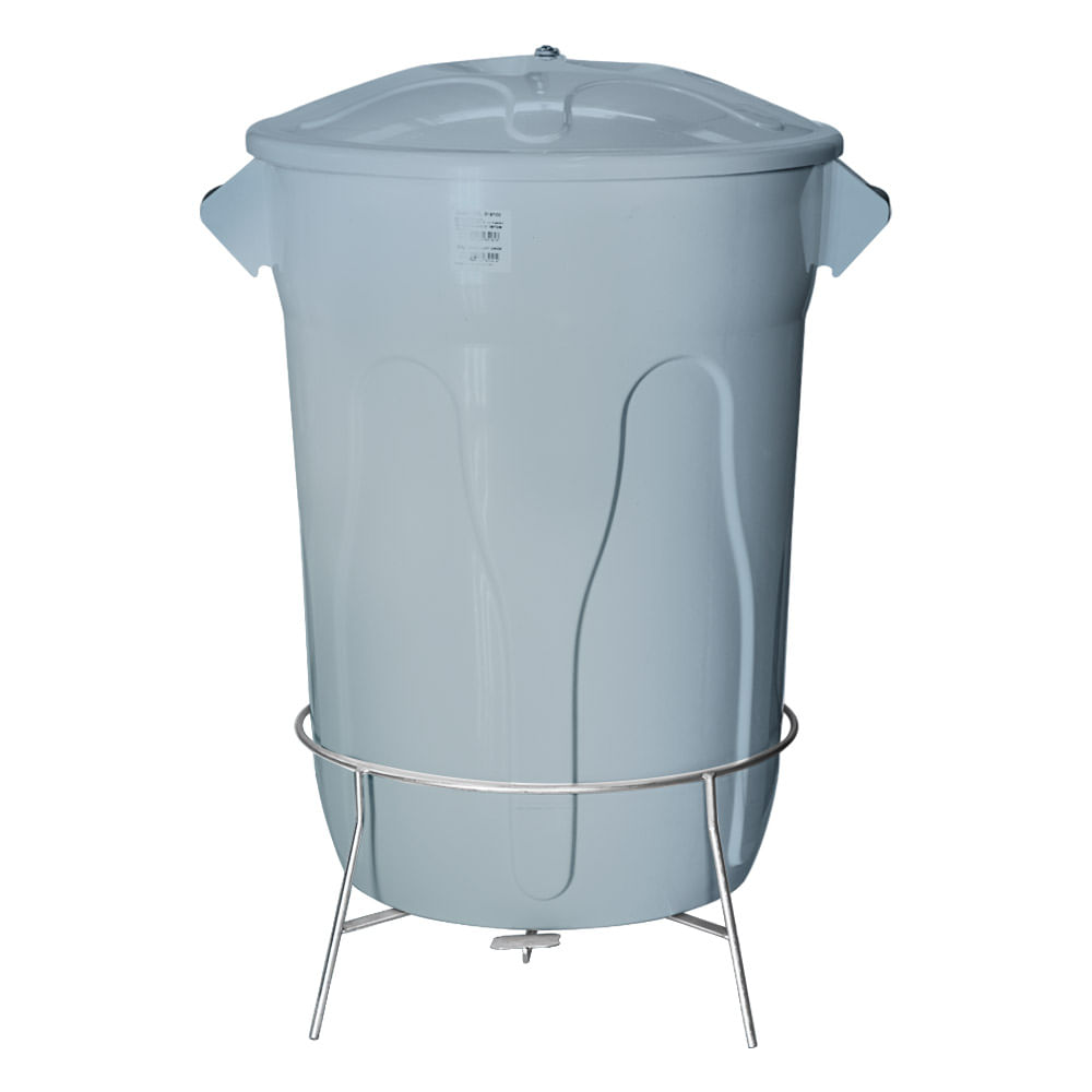 Lixeira Plástica JSN com Pedal em Aço 100 Litros Cinza
