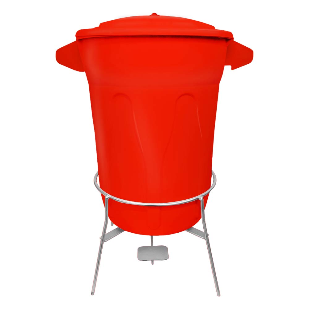 Lixeira Plastica JSN com Pedal em Aço 20 Litros Vermelha