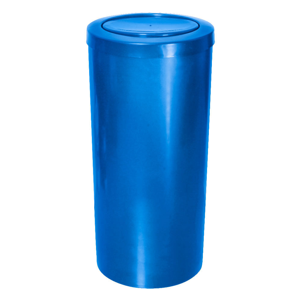 Lixeira Plástica JSN com Tampa Meia Esfera Azul 50 Litros