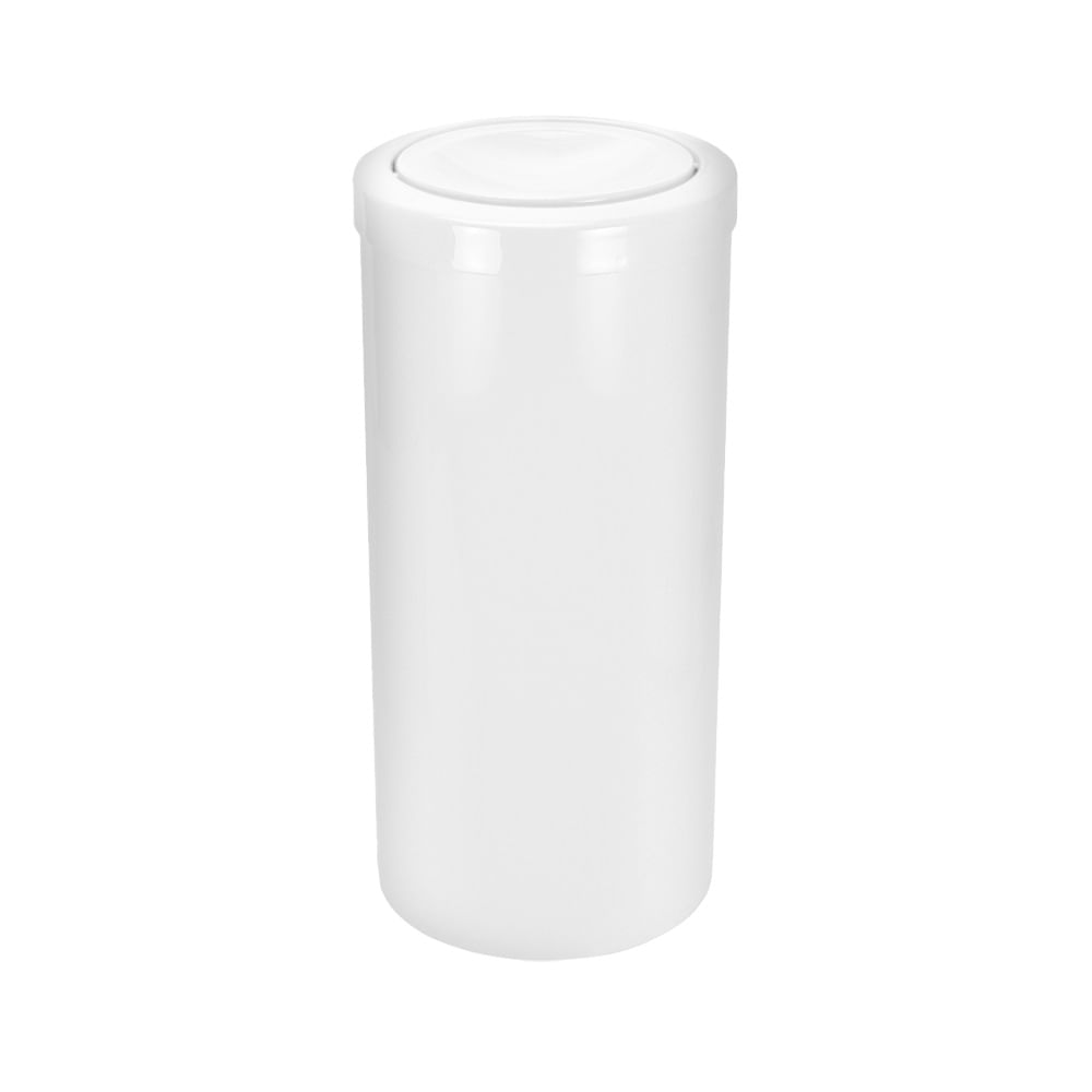 Lixeira Plástica JSN com Tampa Meia Esfera Branca 22 Litros