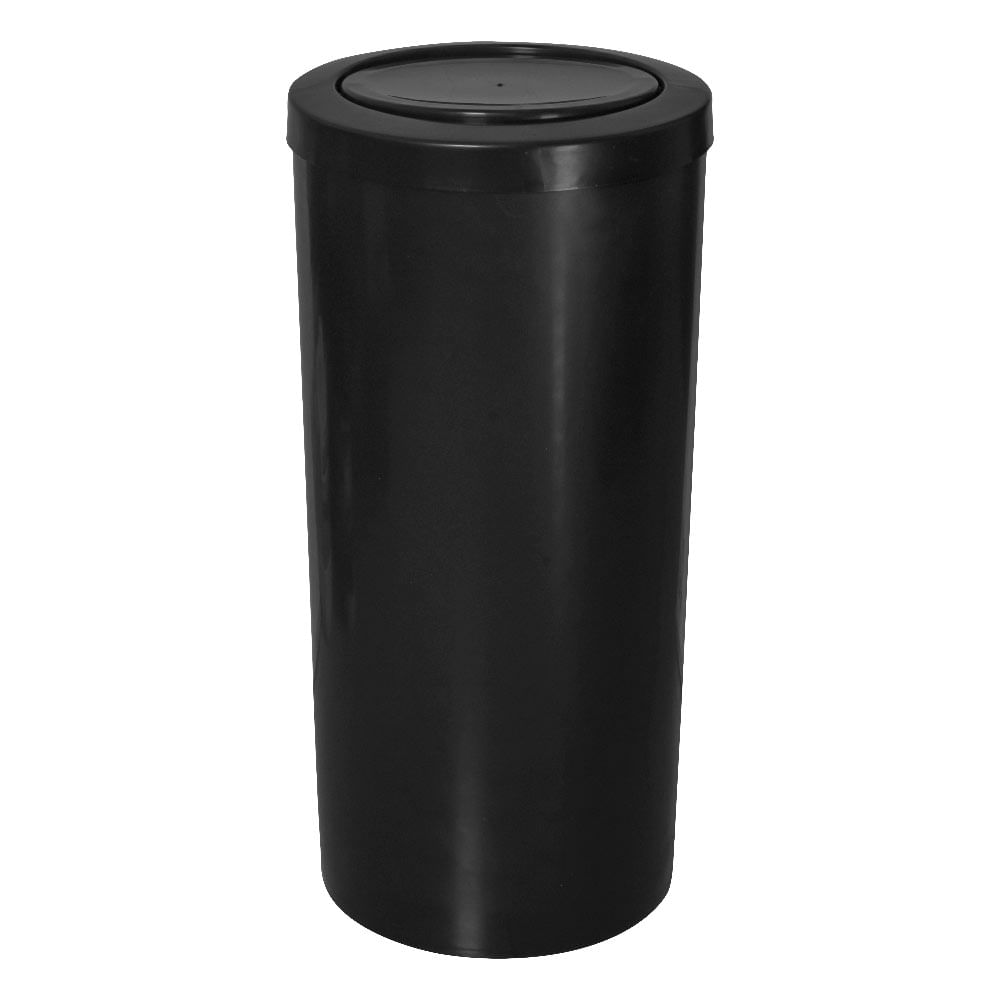 Lixeira Plástica JSN com Tampa Meia Esfera Preta 50 Litros