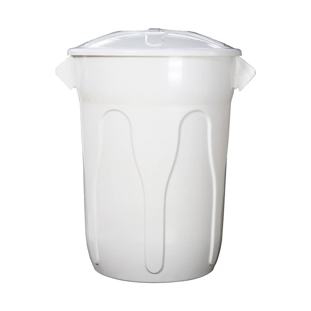 Lixeira Plástica JSN Com Tampa Sobreposta 100Litros Branca