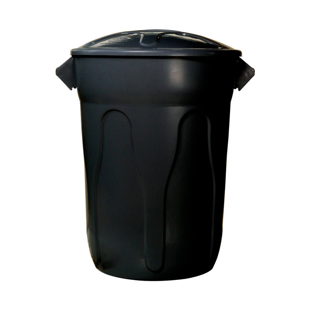 Lixeira Plástica JSN Com Tampa Sobreposta 100Litros Preta